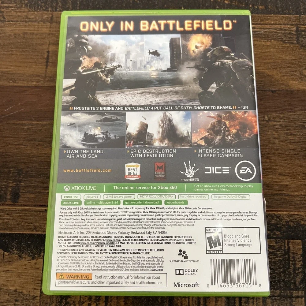 Battlefield 4 Game Microsoft Xbox 360 2013 Complete CIB 2 Disc